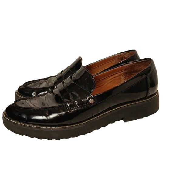 FRANCO SARTO   Black Patent Lug Sole Loafers   6M - Picture 3 of 12